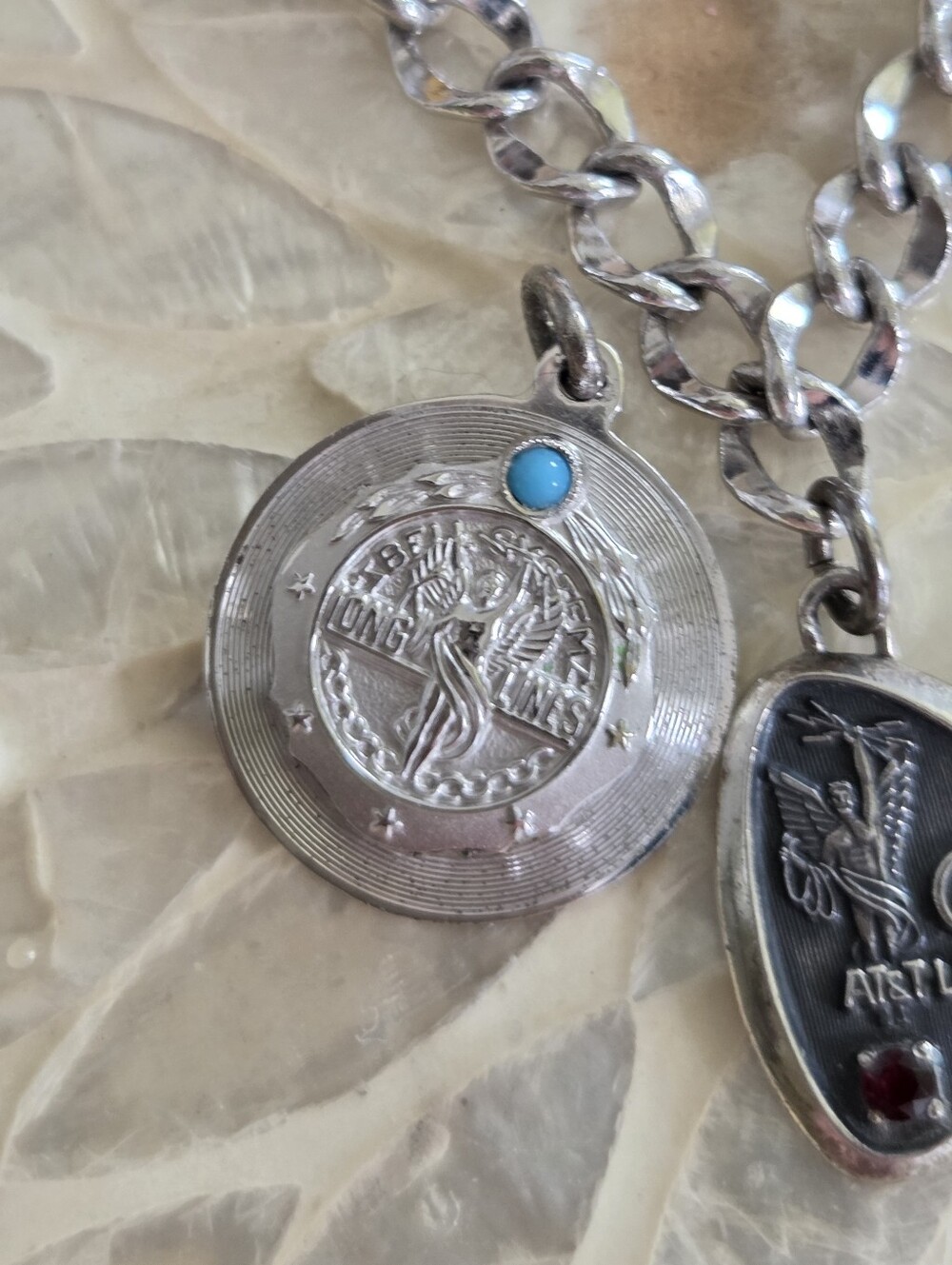 Vintage AT&T Sterling Silver Charms On A Curb Link Bracelet. - Picture 3 of 7